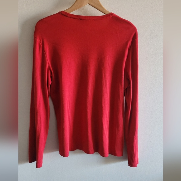 Jones New York ribbed cotton long sleeved tshirt Women's size XL Red - Picture 4 of 6